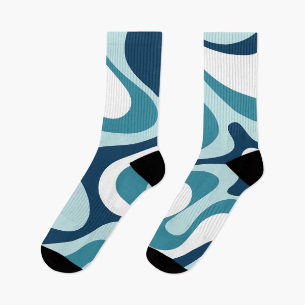 Item preview, Liquid Swirl Retro Abstract in Deep Navy Blue , Light Teal, and Medium Teal Blue, Cream, and White designed and sold by Differenceee.
