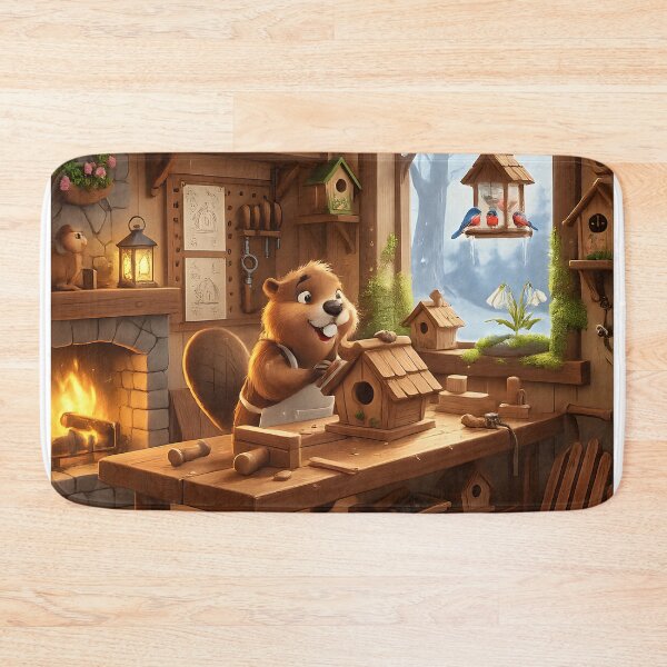 Item preview, Happy Beaver Adventures – Preparing Birdhouses for Spring designed and sold by Clothes With Smiling Animals Walt Gral.