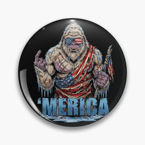 Item preview, 'Merica Icy Yeti Bigfoot Rock On Flag Design v3 designed and sold by DarylWelsh2024.