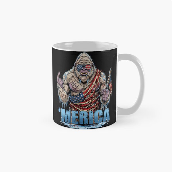 Item preview, 'Merica Icy Yeti Bigfoot Rock On Flag Design v3 designed and sold by DarylWelsh2024.