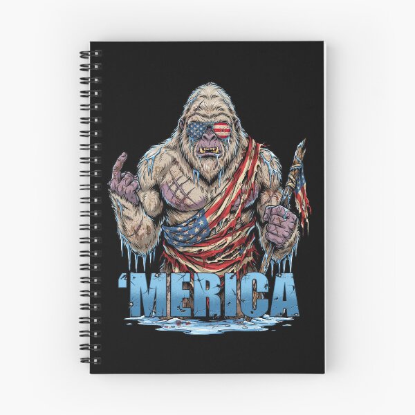 Item preview, 'Merica Icy Yeti Bigfoot Rock On Flag Design v3 designed and sold by DarylWelsh2024.