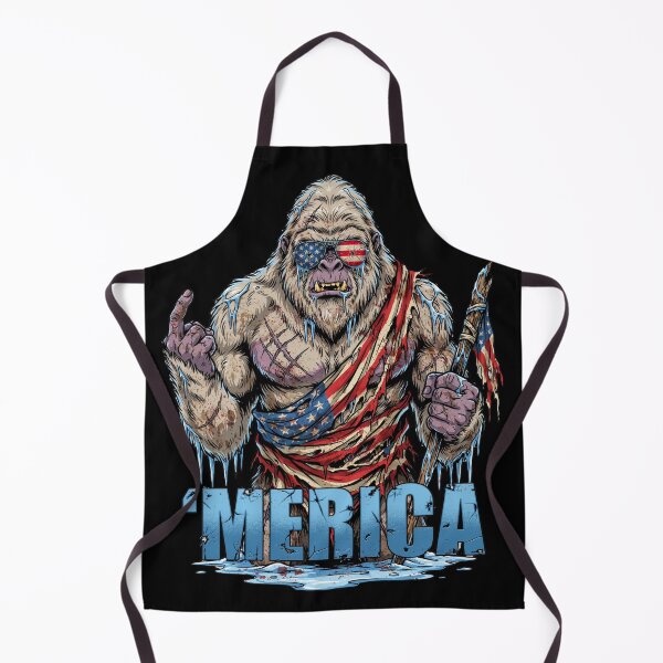 Item preview, 'Merica Icy Yeti Bigfoot Rock On Flag Design v3 designed and sold by DarylWelsh2024.