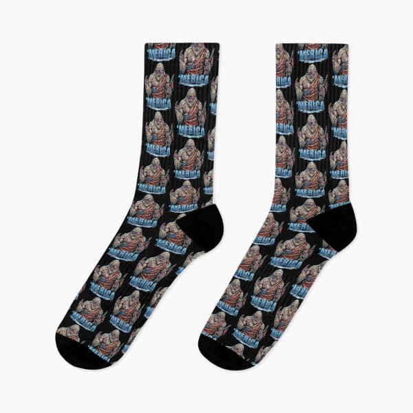 Item preview, 'Merica Icy Yeti Bigfoot Rock On Flag Design v3 designed and sold by DarylWelsh2024.
