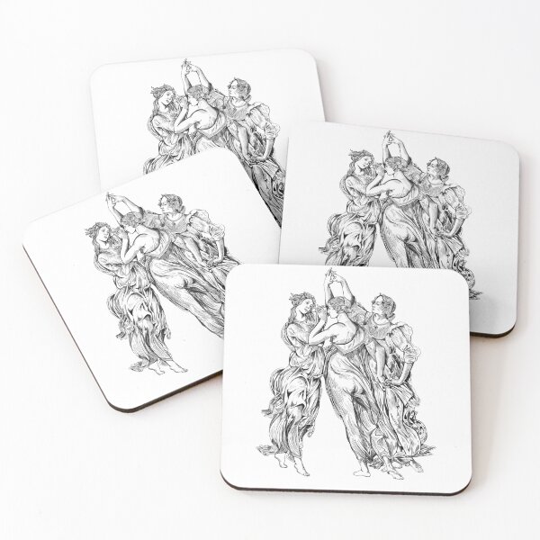 Item preview, Classical Mythology Three Graces Line Art designed and sold by LineArtForYou.