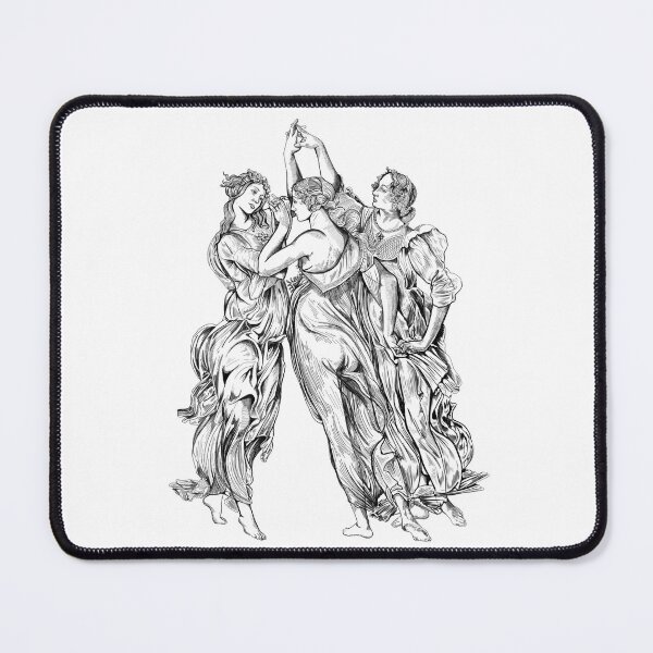 Item preview, Classical Mythology Three Graces Line Art designed and sold by LineArtForYou.