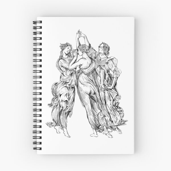 Item preview, Classical Mythology Three Graces Line Art designed and sold by LineArtForYou.
