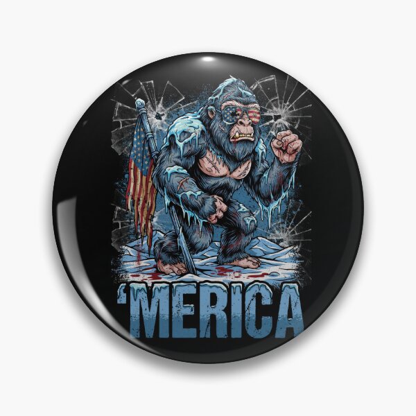 Item preview, 'Merica Icy Yeti Bigfoot Rock On Flag Design v4 designed and sold by DarylWelsh2024.