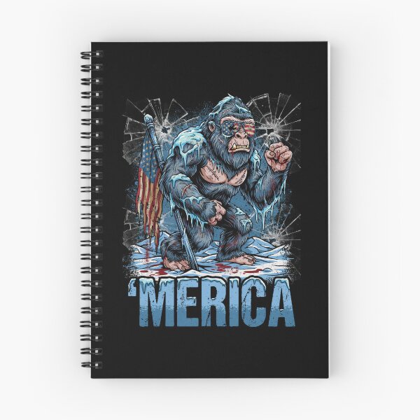 Item preview, 'Merica Icy Yeti Bigfoot Rock On Flag Design v4 designed and sold by DarylWelsh2024.