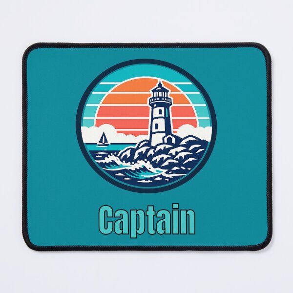 Item preview, Vintage Captain Lighthouse Logo | Retro Coastal Sailing & Nautical Design designed and sold by Timber-Trail.