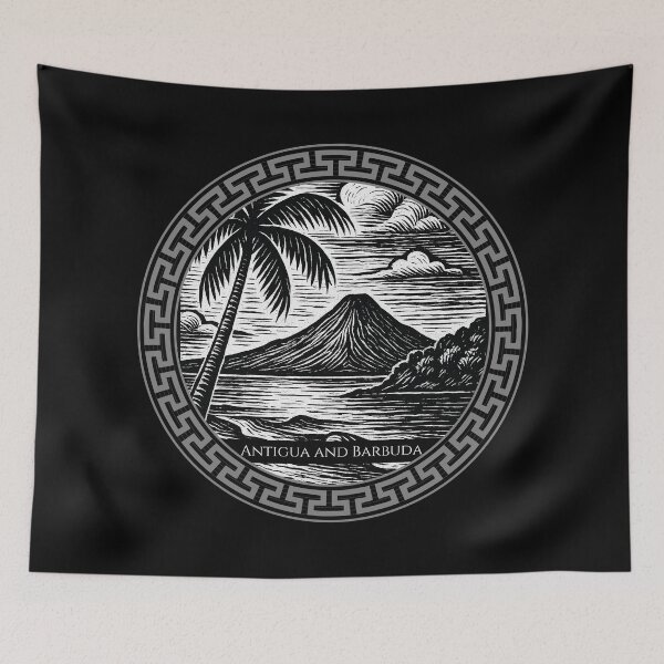 Item preview, Antigua and Barbuda Vintage Woodcut Art designed and sold by Thistle-TShop.