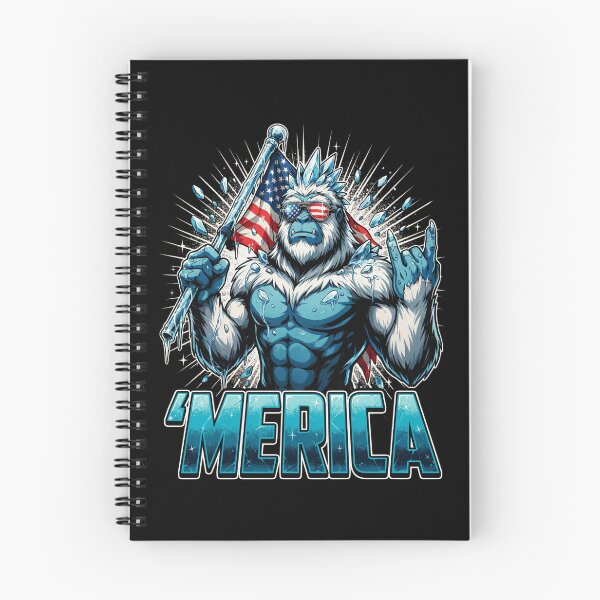 Item preview, 'Merica Icy Yeti Bigfoot Rock On Flag Design v5 designed and sold by DarylWelsh2024.
