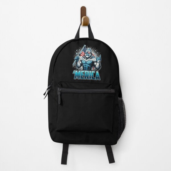 Item preview, 'Merica Icy Yeti Bigfoot Rock On Flag Design v5 designed and sold by DarylWelsh2024.