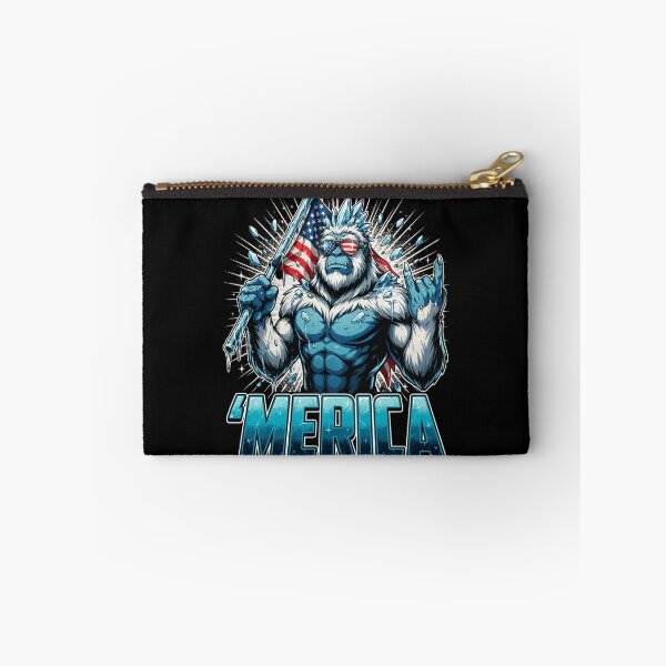 Item preview, 'Merica Icy Yeti Bigfoot Rock On Flag Design v5 designed and sold by DarylWelsh2024.