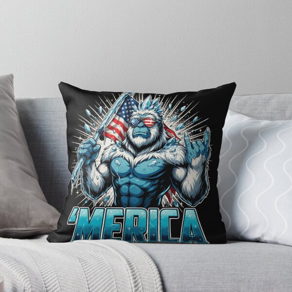 Item preview, 'Merica Icy Yeti Bigfoot Rock On Flag Design v5 designed and sold by DarylWelsh2024.