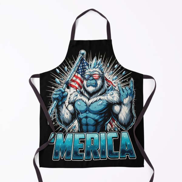 Item preview, 'Merica Icy Yeti Bigfoot Rock On Flag Design v5 designed and sold by DarylWelsh2024.
