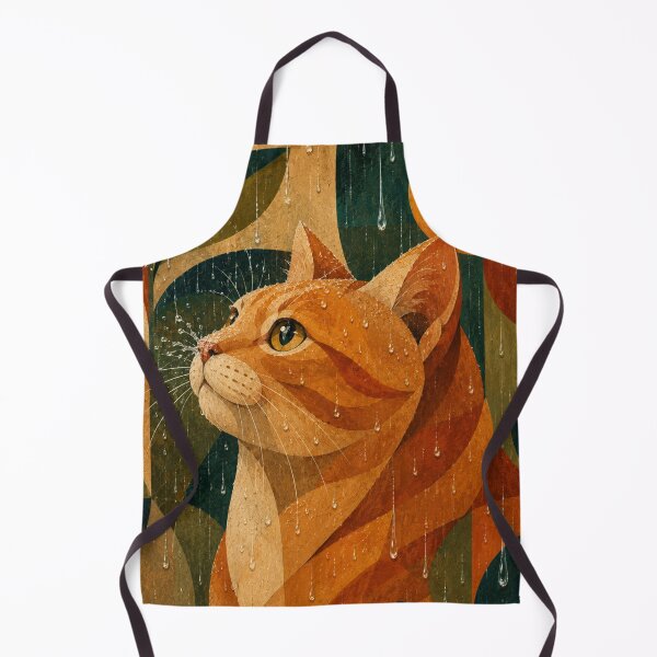 Item preview, Orange Stripe Cat Watching the Raindrops designed and sold by Mindworx21.