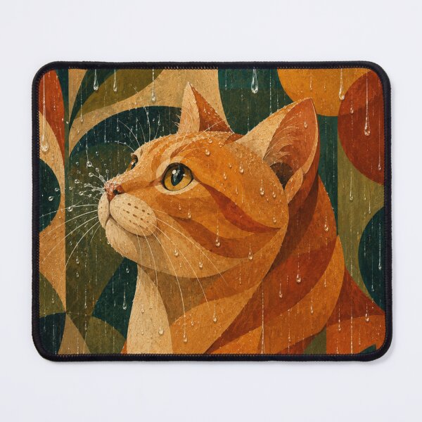 Item preview, Orange Stripe Cat Watching the Raindrops designed and sold by Mindworx21.