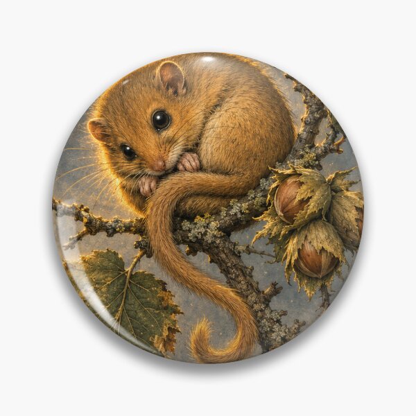 Item preview, Dormouse & Hazel | Moonlit Woodland Wildlife Wall Art | Cosy Cottagecore Gift designed and sold by Brackenlume Studio.