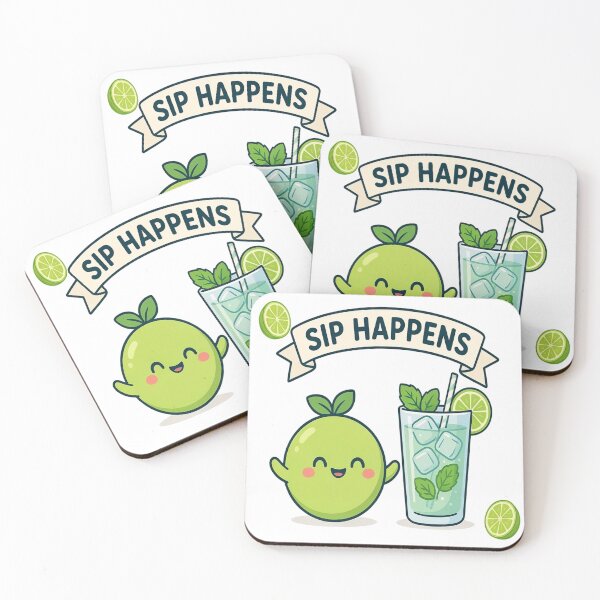 Item preview, Sip Happens Funny Kawaii Lime Cocktail Lover Design designed and sold by katiecorners.