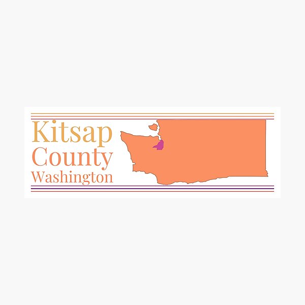 Item preview, Kitsap County Washington Highlighted on State Map designed and sold by TheIconSmith.