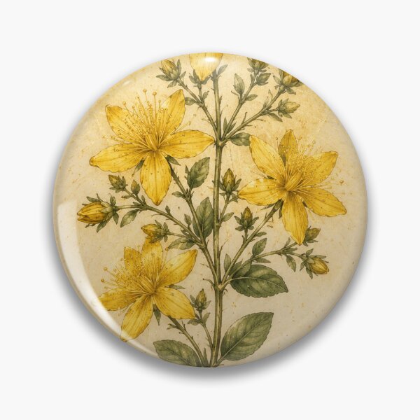 Artikelvorschau, Johanniskraut | Vintage-Wandbild mit botanischen Kräutern | Geschenk zur Sommersonnenwende entworfen und verkauft von Brackenlume Studio.