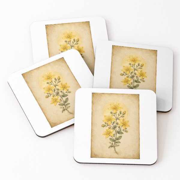 Item preview, St John's Wort | Vintage Botanical Herb Wall Art | Litha Summer Solstice Gift designed and sold by Brackenlume Studio.