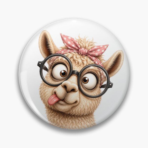 Item preview, Funny Alpaca with Glasses – Cute Goofy Animal Portrait designed and sold by LittleGinnyArt.