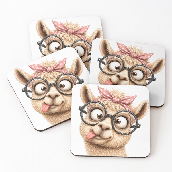 Item preview, Funny Alpaca with Glasses – Cute Goofy Animal Portrait designed and sold by LittleGinnyArt.