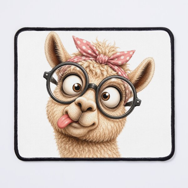 Item preview, Funny Alpaca with Glasses – Cute Goofy Animal Portrait designed and sold by LittleGinnyArt.