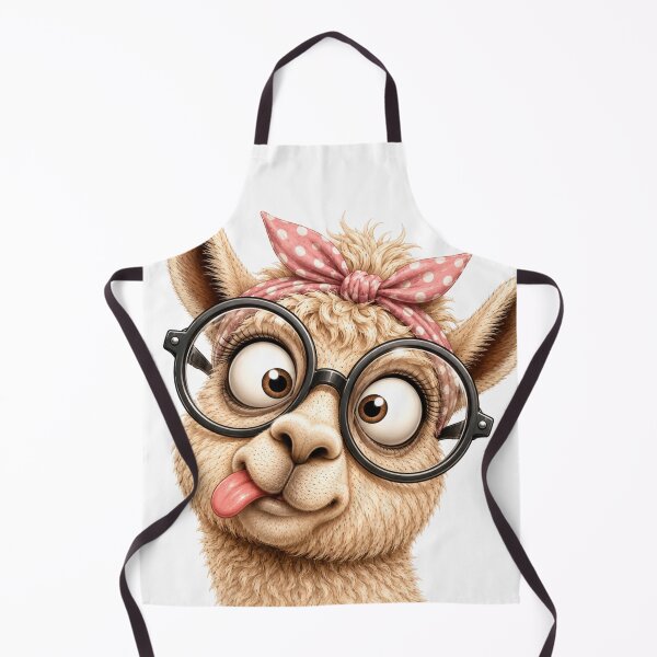 Item preview, Funny Alpaca with Glasses – Cute Goofy Animal Portrait designed and sold by LittleGinnyArt.