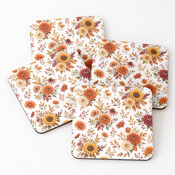 Item preview, Autumn Floral Pattern with Sunflowers & Chrysanthemums | Fall Botanical Seamless Design designed and sold by DreamPixelPrint.