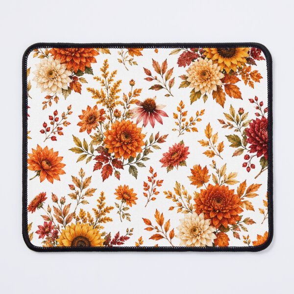 Item preview, Autumn Floral Pattern with Sunflowers & Chrysanthemums | Fall Botanical Seamless Design designed and sold by DreamPixelPrint.