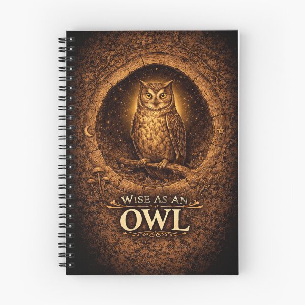 Item preview, Wise As An Owl Dark Folk Art Vintage Illustration designed and sold by CulturalCurios.