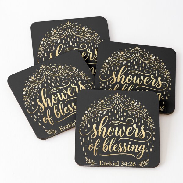 Item preview,  'Showers of Blessing, bible verse design, Christian apparel,  Ezekiel 34:26  designed and sold by KINGDOM GOLD STUDIO.