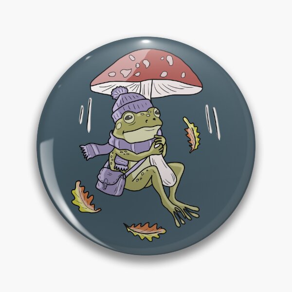 Item preview, Frog Autumn Toadstool Flying Mushroom Cottagecore designed and sold by LeshanArt.