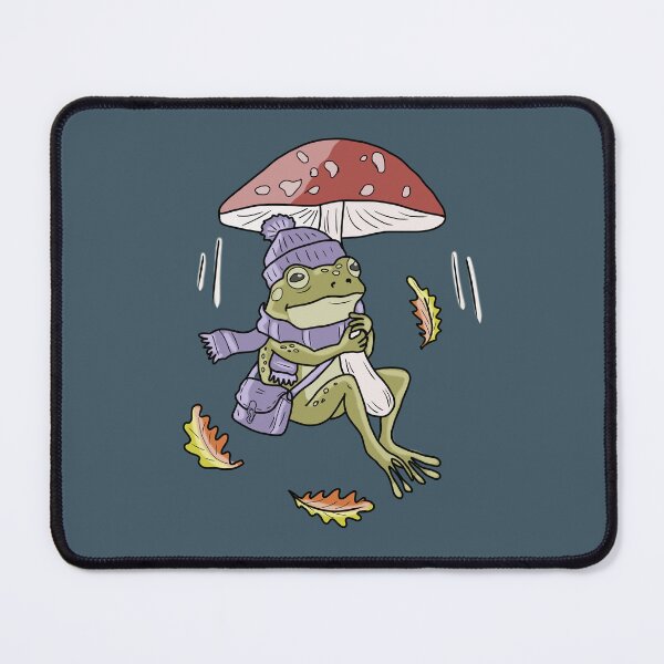 Item preview, Frog Autumn Toadstool Flying Mushroom Cottagecore designed and sold by LeshanArt.