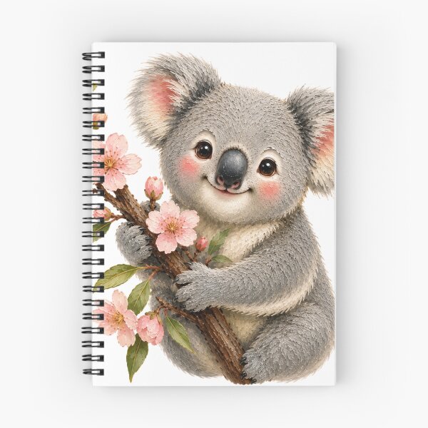 Item preview, Adorable Koala with Cherry Blossom Branch Oil Painting designed and sold by nouhaZN.