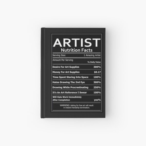 ARTIST Nutrition Facts Hardcover Journal