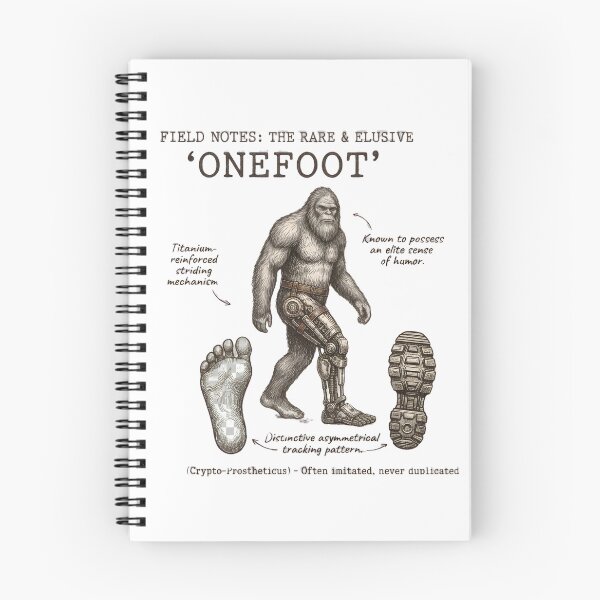 Item preview, Onefoot Funny Amputee One-Legged Bigfoot Recovery Field Guide T-Shirt designed and sold by pawsome purrfect.