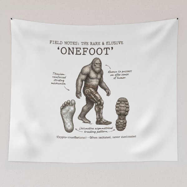 Item preview, Onefoot Funny Amputee One-Legged Bigfoot Recovery Field Guide T-Shirt designed and sold by pawsome purrfect.