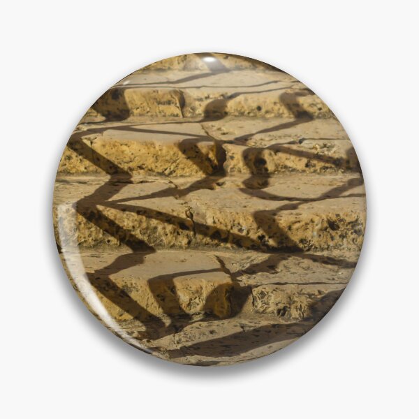 Item preview, Sunlit Weathered Stone Steps With Zigzag Shadows Creating Repetitive Texture And Architectural Pattern designed and sold by Nmallia.