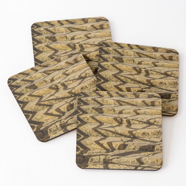 Item preview, Sunlit Weathered Stone Steps With Zigzag Shadows Creating Repetitive Texture And Architectural Pattern designed and sold by Nmallia.