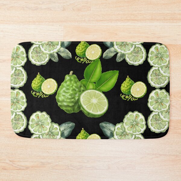 Item preview, Vibrant Kaffir Lime & Dark Botanical Citrus Pattern designed and sold by ​Jyoti Digital Artist.