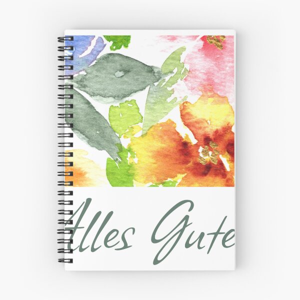 Artikelvorschau, Alles Gute Floral Watercolor - Colorful Gold Accent Flower Design entworfen und verkauft von WaterColorCats1.