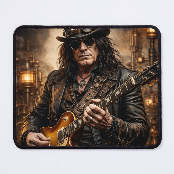 Item preview, Steampunk Rock Guitarist – Dark Victorian Music Fantasy Print designed and sold by Kaleidoscope Print.