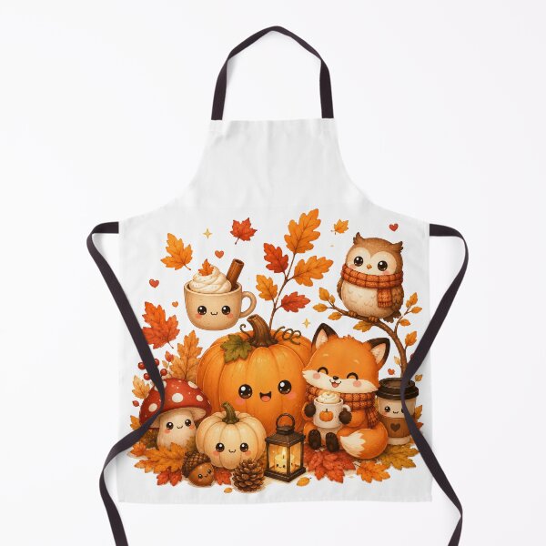 Item preview, Cute Kawaii Autumn Pumpkin Fox Owl & Cozy Fall Animals | Thanksgiving Autumn Illustration designed and sold by DreamPixelPrint.