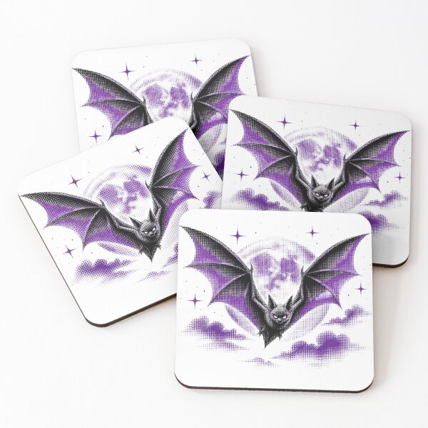 Item preview, Spooky Purple Halftone Bat Full Moon designed and sold by xMErCUrY03x.