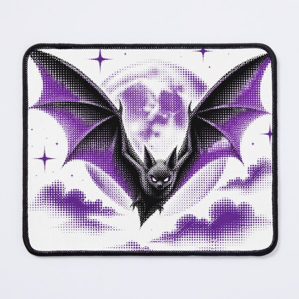 Item preview, Spooky Purple Halftone Bat Full Moon designed and sold by xMErCUrY03x.