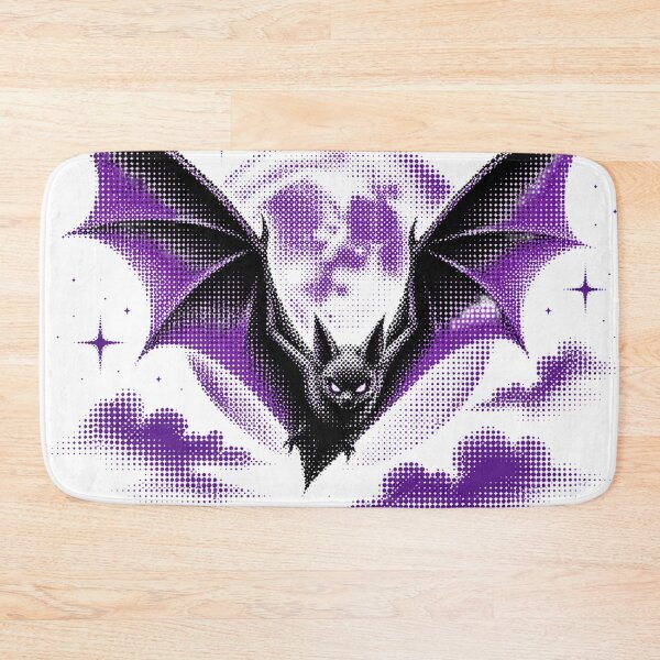 Item preview, Spooky Purple Halftone Bat Full Moon designed and sold by xMErCUrY03x.
