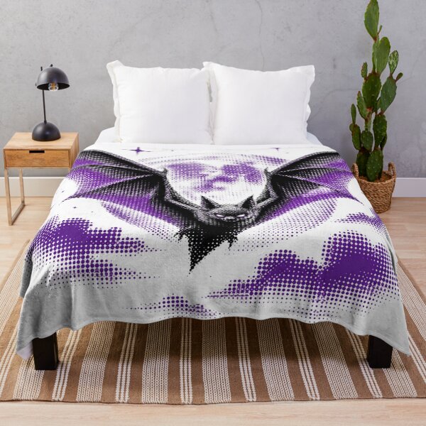 Item preview, Spooky Purple Halftone Bat Full Moon designed and sold by xMErCUrY03x.